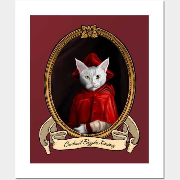 Renaissance Cat - Cardinal Biggles Ximénez (A White Cat) Wall Art by JMSArt